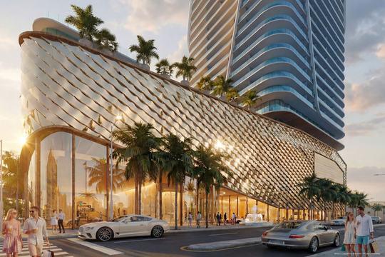 Rendering of Anantara Residences Miami, a sculptural tower in Edgewater