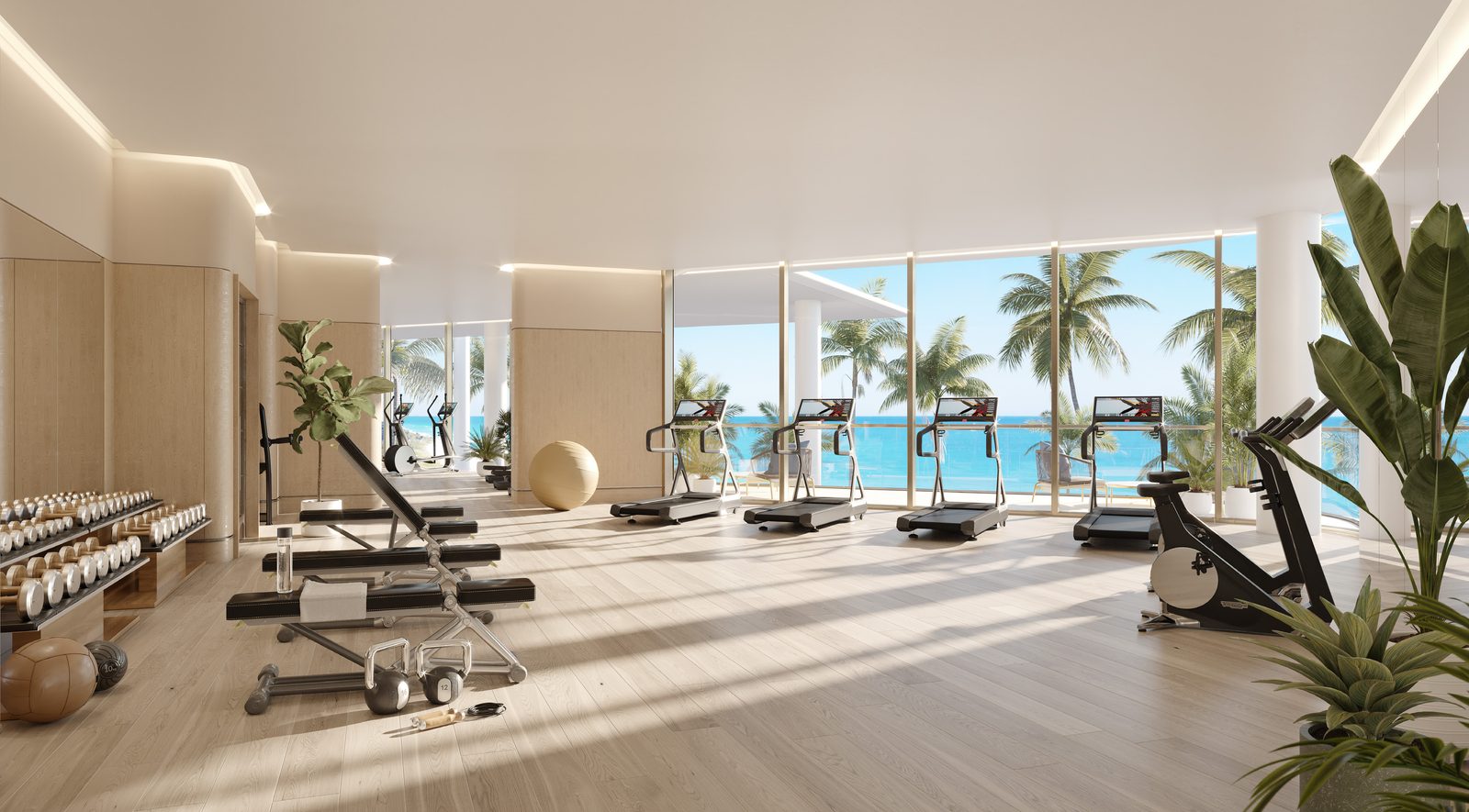 Rendering of the spa plunge pool and loungers